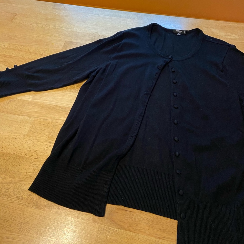 Black button down sweater